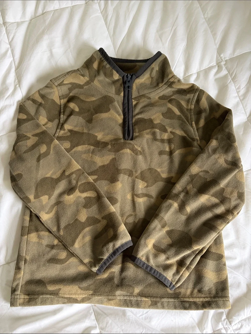 OshKosh B'gosh Boys Camouflage Half-Zip Fleece Pullover - Olive/Brown
